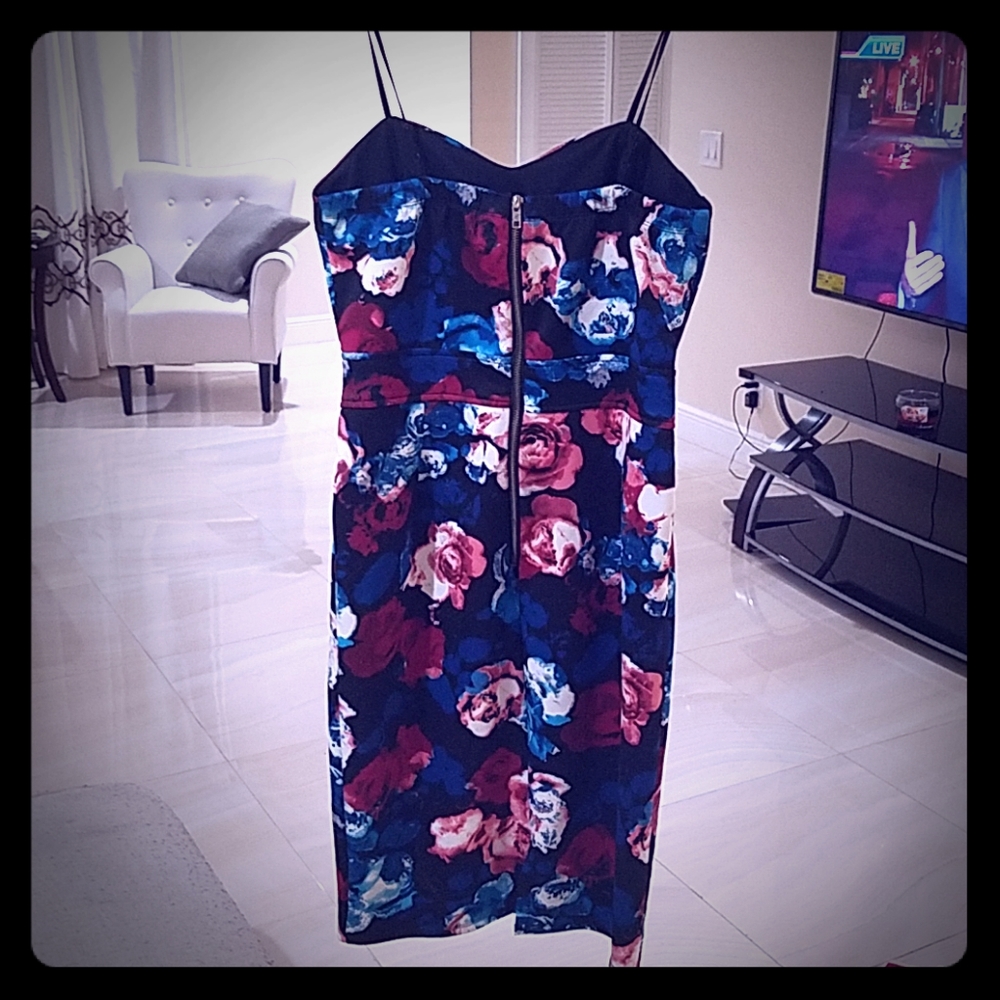 Floral Sweetheart Spaggetti Strap Dress